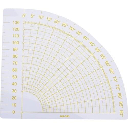 DIY Plastic Patchwork Fan Ruler Transparent+Yellow Quilting Sewing Tailor Circle Cutter Tool 16x16cm