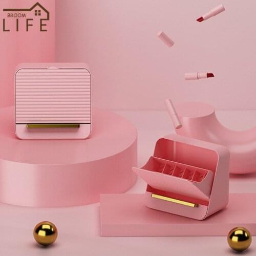 Home Bathroom Lipstick Beauty Case 12 Grids Pullable Drawer Mobile Phone Organizer Rack Desktop Skin Care Products Storage Box