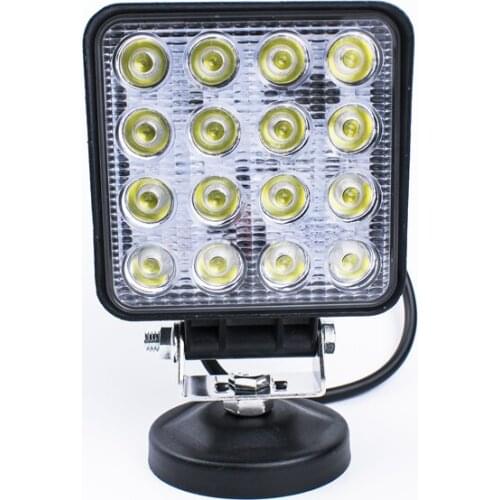 Headlight 12V24V 48W Optical Lens LED Car Work Light Square LED Fog Light Lamp For Truck Motorcycle 4x4 engineering vehicles