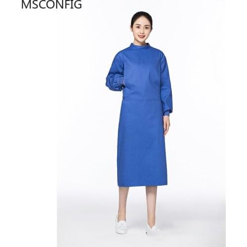 Cotton Brush Hand Clothes Dark Green Men and Women Doctor Clothes Nurse Clothes All Inclusive Scrub Skirt ICU Isolation Clothes