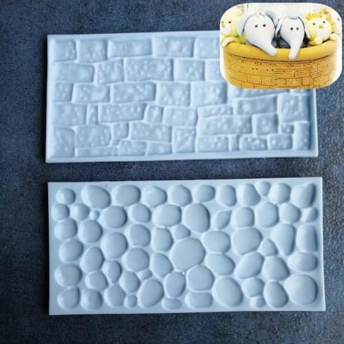 Baking Tools 2 Pieces Stone Textured Wall Embossing Fondant Cake Decoration Mold Cake Edge Mold