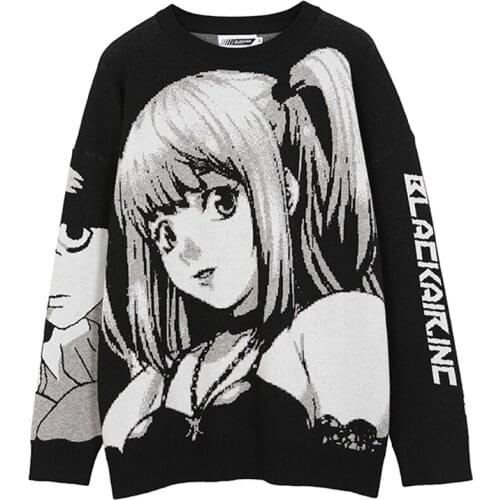 Anime Death Note Misa Amane Imitation Leather Sexy Tube Tops Sweater Uniform Outfit Anime Cosplay Costumes Loose sweater suits