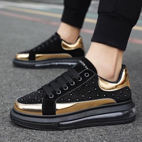 Men Shoes Fashion Designer Shoes Men Rivet Sneakers Low Top Lace Up Round Toe Flat Men Casual Shoes Zapatillas Hombre AC-15