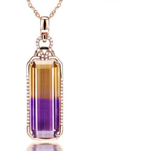 MENGYI Simplicity Shiny Square Colourful Zircon Rose Gold Color Pendant Necklace Fashion 9 2 5 Jewelry Wholesale Drop shipping