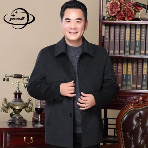 M-4xl Mens Wool Coats Spring Autumn Male Blends Jackets Turn-Down Collar Smart Casual Solid Color Outerwear Top Clothes Hy275