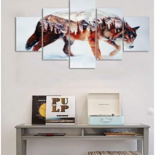 Wall Art Kids Room Home Decor Nordic Creative Animal Wolf Canvas Painting Prints HD Frame Posters Modular Hang Pictures