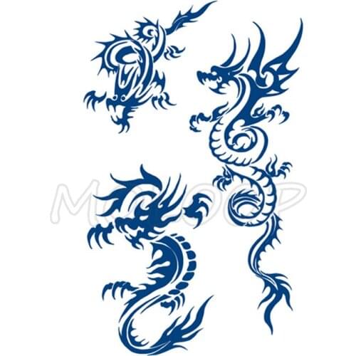 Dragon Animal Juice Tattoo Sticker Waterproof Makeup Fake Tatoo Body Art for Women Men Lasting To 5 -15 Days