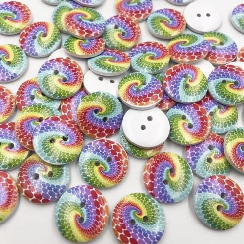 New 25/50pcs multicolor Wood Buttons 20mm Sewing Craft Mix Lots WB706