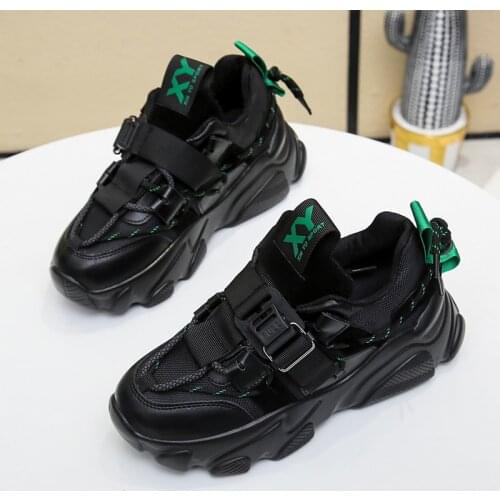 Plus Size 41 42 43 Fashion Women Shoes Breathable Mesh Womens Buckle Sneakers Height Increasing Ladies Casual Shoes