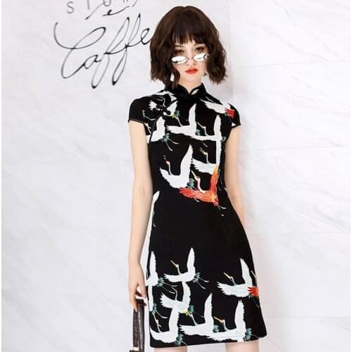 Sexy Japanese Dresses Crane Print Kimono Streetwear Japanese Kimono Traditional Fashion Kimonos Qipao Black Asian Clothes 10287
