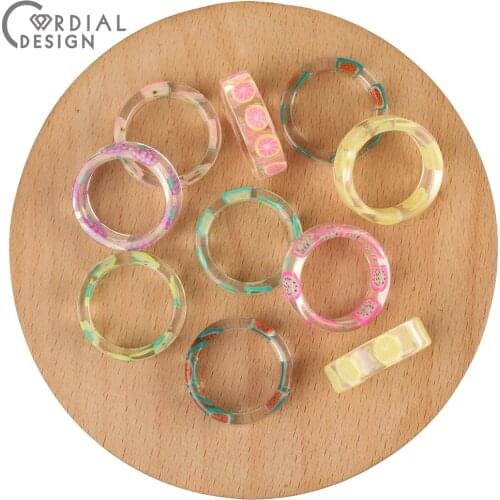 Cordial Design 21*21MM 100Pcs Resin Beads/Jewelry Accessories/Loop Rings Shape/DIY Beads Making/Hand Made/Earring Findings