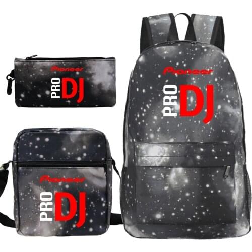 Pioneer Pro Dj School Bags 3Pcs/Set Backpacks Canvas Bags Boys Girls School Rucksack Men Laptop Mochila Women Travel Knapsack