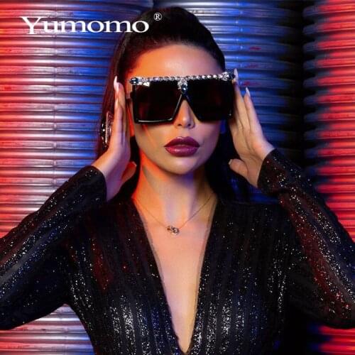 Oversized tone woman diamond sunglasses black fashion rhinestone square glasses large frame sunglasses vintage retro glasses