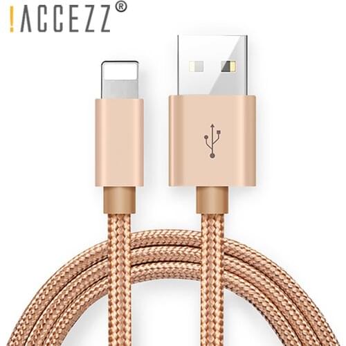 !ACCEZZ Nylon USB Fast Charging Cable For Apple iPhone XR XS MAX X 8 7 6S 6 Plus For ipad mini Phone Lighting Charge Data Cables