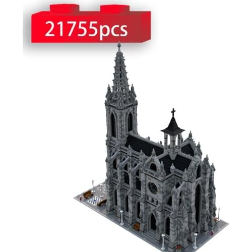 World Famous Architecture Modular Medieval Retro Cathedral Building Blocks Large Castle Model MOC Bricks Toys for Children Gifts