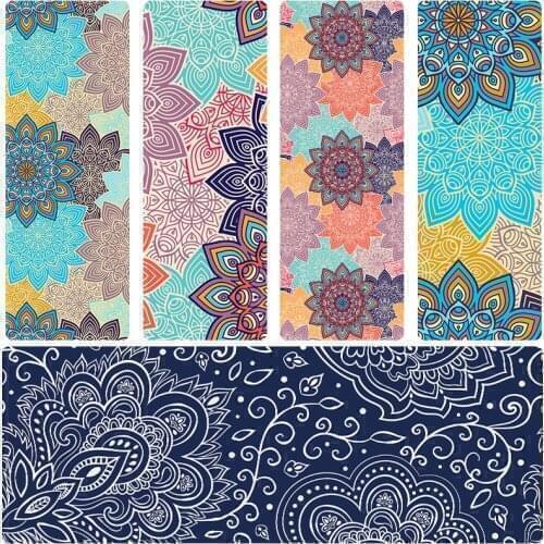 Premium Mandala Print Yoga Mat Extra Thick 6mm Non Slip Eco Anti-Tear Fitness Exercise Mat Floor Pilates Workout Mat With Bag