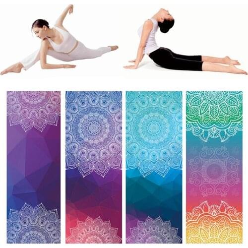 183*63cm Printed Yoga Towel Non Slip Yoga Blanket Absorb Sweat Yoga Mat Cover Towel Pilates Fitness Beach Mat Towel