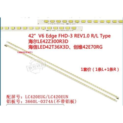 2PCS new 66LED STRIP 3660L-0374A FOR 42E82RD LT42920E LED42IS988PD