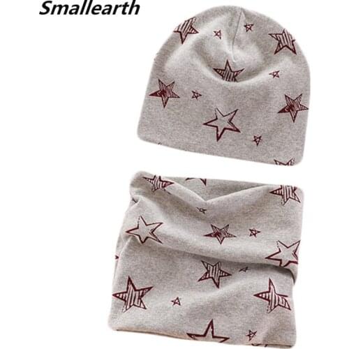 2020 Autumn Winter Children Hat Scarf Sets Crochet Baby Cotton Hats Boys Girls Cap Kids Beanies Cartoon Kids Warm Hat Collar Set
