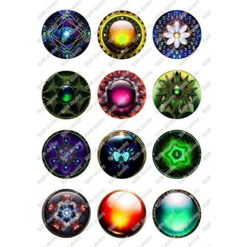 24pcs/lot Round Gem Pattern Glass Cabochon 12mm 10mm 14mm 16mm 18mm 20mm 25mm DIY Jewelry Making Findings & Components T120