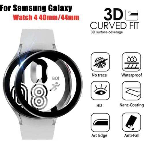1-2Pcs 3D Protective Film For Samsung Galaxy Watch 4 40mm 44mm 3D Curved Edge Full Screen Protector for Galaxy Watch 4 40mm 44mm
