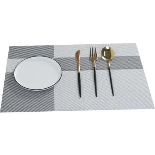 Heat-Resistant Stain Resistant Non-Slip Placemats for Kitchen Table Washable Durable PVC Table Mats Woven Vinyl