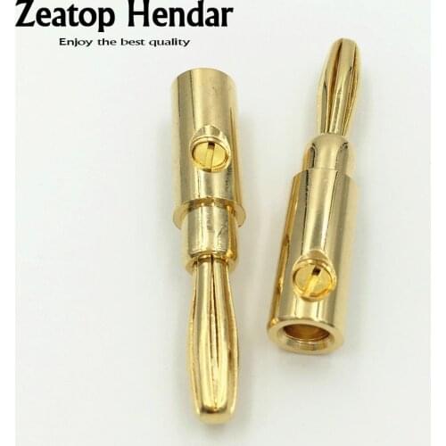 40Pcs Brass Metal Gilded 4mm Bullet Banana Plug AV Adapter Connector for Binding Post Amplifiers Speaker