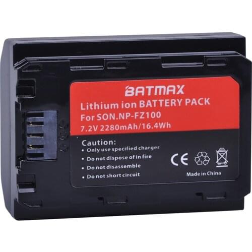Batmax 1pc 2280mAh NP-FZ100 Battery for Sony NP FZ100, BC-QZ1 Alpha 9, A7RIII, ILCE-7RM3, a9, Sony A9R Sony Alpha 9 s Cameras