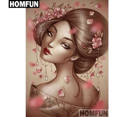 HOMFUN Full Square/Round Drill 5D DIY Diamond Painting "Cartoon girl" Embroidery Cross Stitch 5D Home Decor Gift A06499