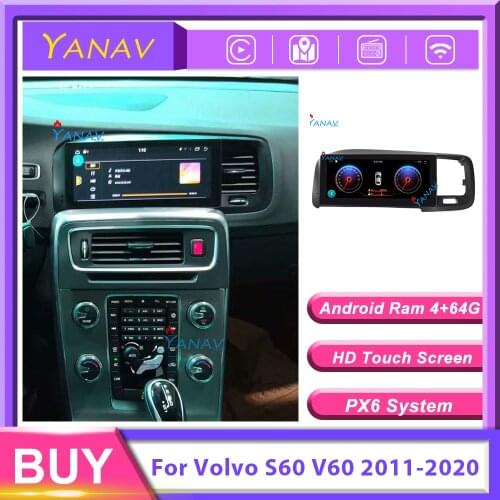 PX6 Android GPS Navigation Car Radio For Volvo S60 V60 2011-2020 Car Audio Multimedia Player Touch Screen 2 Din Stereo Receiver