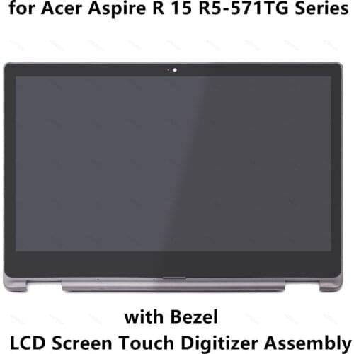 For Acer R 15 R5-571TG-71N9 R5-571TG-597C R5-571TG-59EM N156HCA-EA1 FHD LCD Screen Display Panel Touch Glass Digitizer Assembly