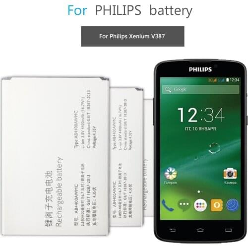For Philips V387 AB4400AWMC Mobile Phone Replacement Battery 4400mAh
