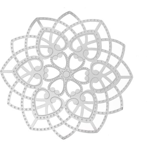 DoreenBeads Filigree Stainless Steel Embellishments Findings Flower Silver Color Heart 6.2cm(2 4/8") x 6.2cm(2 4/8"), 1 Piece