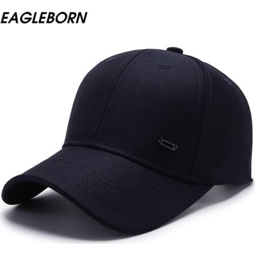 EAGLEBORN New Men Baseball Cap Dad Hat Middle-aged Hat Spring Summer Solid Men High Quality Baseball Cap Men Sun Hat Cap Grandpa