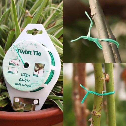 Plant Fixed Rope with Cutter Waterproof Reusable Coated Garden Branches Wire Tie 100M