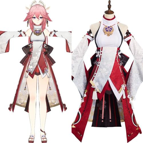 Genshin Impact Yae Miko Cosplay Costume Outfits Halloween Carnival Suit
