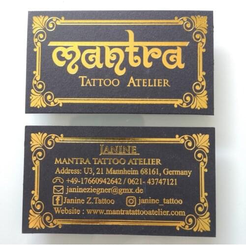 Custom order 300pcs High Grade Visit Card, Gold Foil Stamping on whole black Cardboard, Item No. CU35