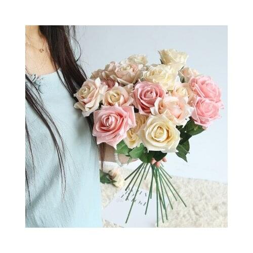 5COLORS Fake Artificial Silk Rose Flowers For DIY Wedding Flower Bouquet Floral Home Wedding Decoratiive Flower