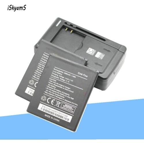 ISkyamS 2x 2000mAh High Quality Mobile Phone Replacement Li-ion Battery +Universal Charger for Wiko Cink Five Batteries