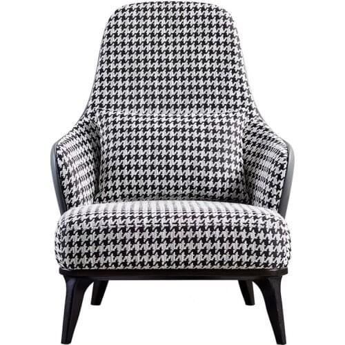 Italian minimalist fabric sofa chair Italian light luxury designer living room lounge chair simple bedroom backrest chair