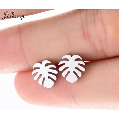Jisensp Statement Leaf Stud Earrings Fashion Jewelry Bohemian Plant Earrings Women Party Earings Holiday Beach Style Gift brinco