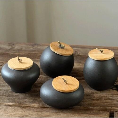 Chinese-style Ceramic Sealed Jars Creative Stoneware Household Moisture-proof Tea Cans Kitchen Storage Tank Containers Tea Boxes