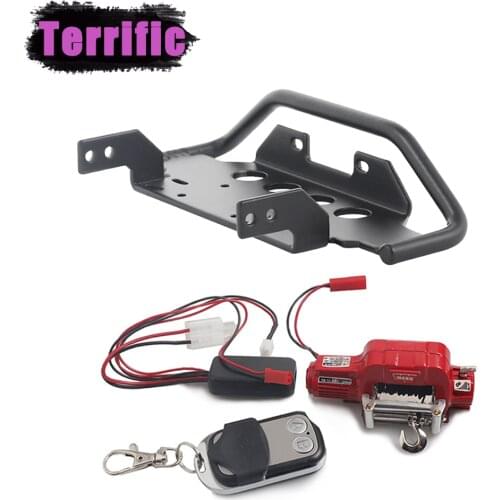 RC Car Metal Front Rear Bumper Controller Winch Base for 1/10 RC Crawler Traxxas TRX4 G500 TRX6 G63 Upgrade Parts with Screws