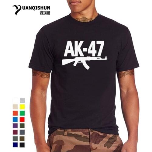 Men Boutique 16Colors Cotton T Shirt Top quality AK-47 Gun Print T-shirt Kalashnikov AK47 Mens Tshirt Fashion Hiphop Street Tee