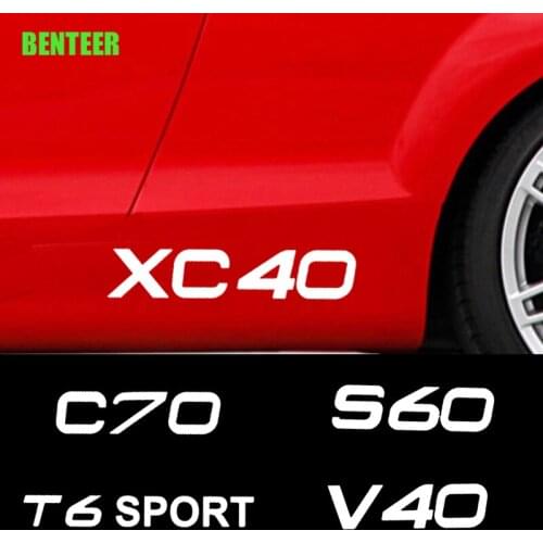 2Pcs Car Body Sticker For Volvo S60 S7 S80 S40 XC90 V40 V50 V60 V70 S90 V90 XC60 XC40 XC70 AWD T6 C30 C70