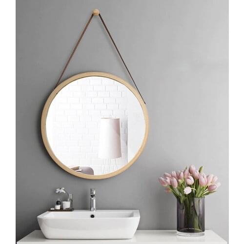 Bathroom Wall Hanging Mirror Multifuctional Nordic Bath Mirror Wall Decoration Round Mirror Washroom Half-Length Mirror LD127
