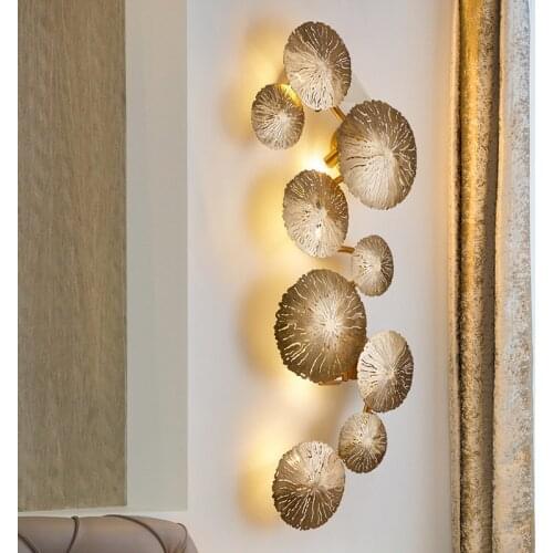 Nordic Lotus Leaf Wall Lamp Post-modern Personality Bedroom Bedside Lamp Villa Living Room Background Wall Corridor Lamp