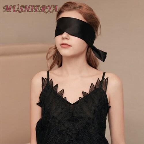 Newly Black Eye mask for Sex Toys Sexy Soft Silk Satin Eye Mask Black Blindfolded Patch Fetish Game Erotic Costumes Accessories