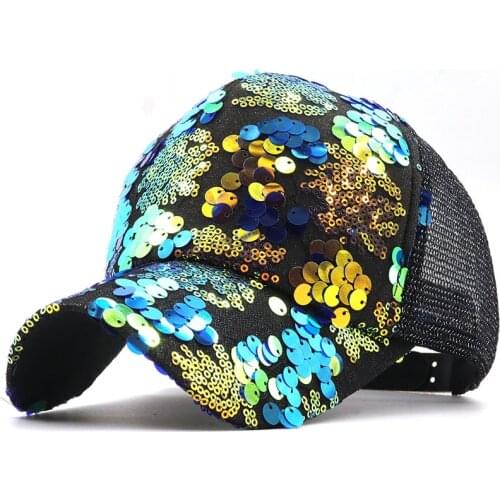 New Sports Cap Sanpback ladies embroidered baseball caps sequins fashion casual curved hats girls can adjust hip hop hat