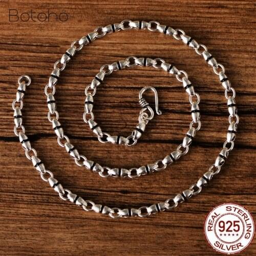 Handcrafted Genuine 100% 925 Silver Necklace Jewelry Thailand 925 Sterling Necklace Thai Silver Necklace for Pendants Free Ship